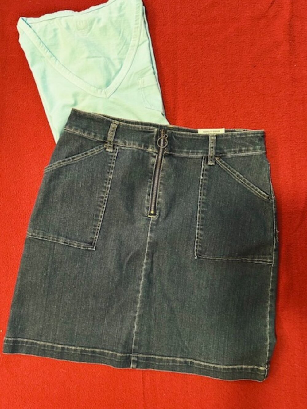 INC Denim Skirt with Zip Front - Size 6 - NWT